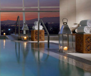 St-Regis-Mexico-City-spa-pool-city-view-sunset